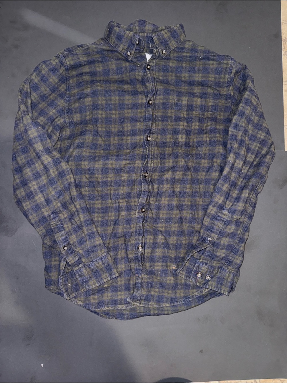 Goodfellow & Co Blue and Green Plaid Button-Down Shirt